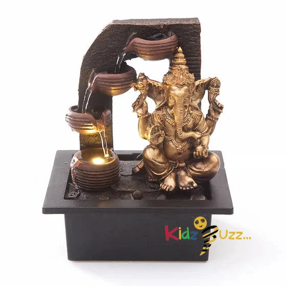 Ganesha with Water Cups Indoor Water Fountain with LED Light