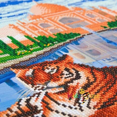Taj Mahal Tigers Crystal Art Kit 40x50cm,Art Craft Kits