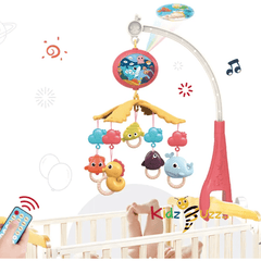 Sea Animal Remote Control Baby Mobile For Crib With Music Light & Hanging Rattles Toys