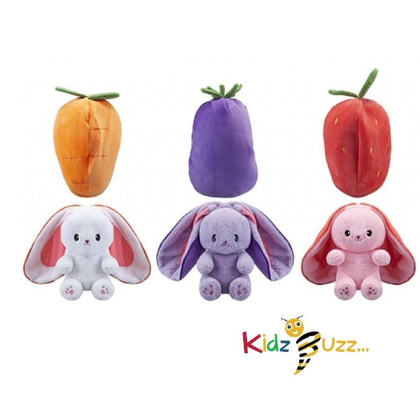 25Cm Zippy Reversible Food Bunny 3 Assorted