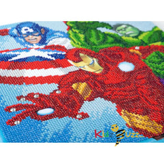 Superheros Crystal Art Kit 30 x 30 cm Canvas Kit