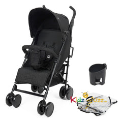 Puggle Litemax Pushchair Stroller with Raincover and Cup Holder - Storm Black