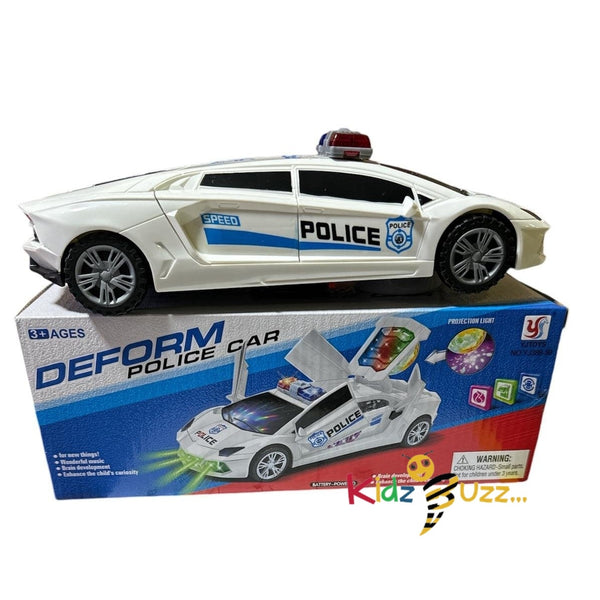 Police Deform Car With Light & Sound Effect For Kids 3+ Ages