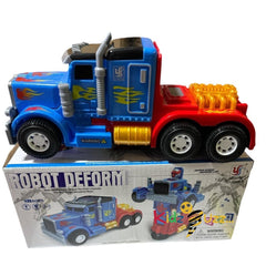 Robot Deform Truck Bump & Go Action 2 in 1 with 3D Lights and Music Truck Toy for Kids