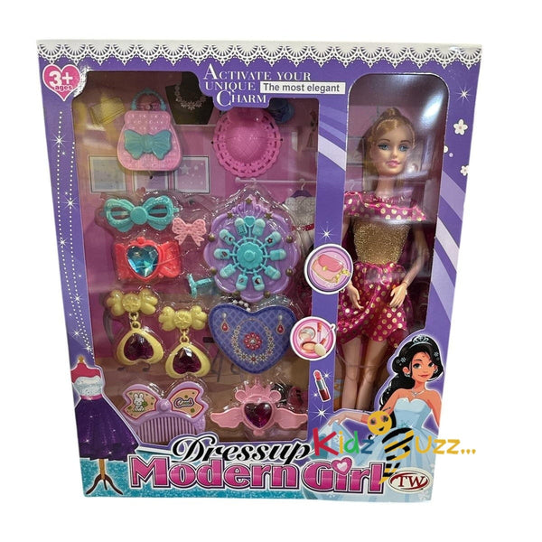 Modern Girl Jewellery Doll Set For Kids - Pretend Play Set