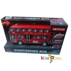 Sightseeing Bus- Red Double-Decker Bus With Friction Drive