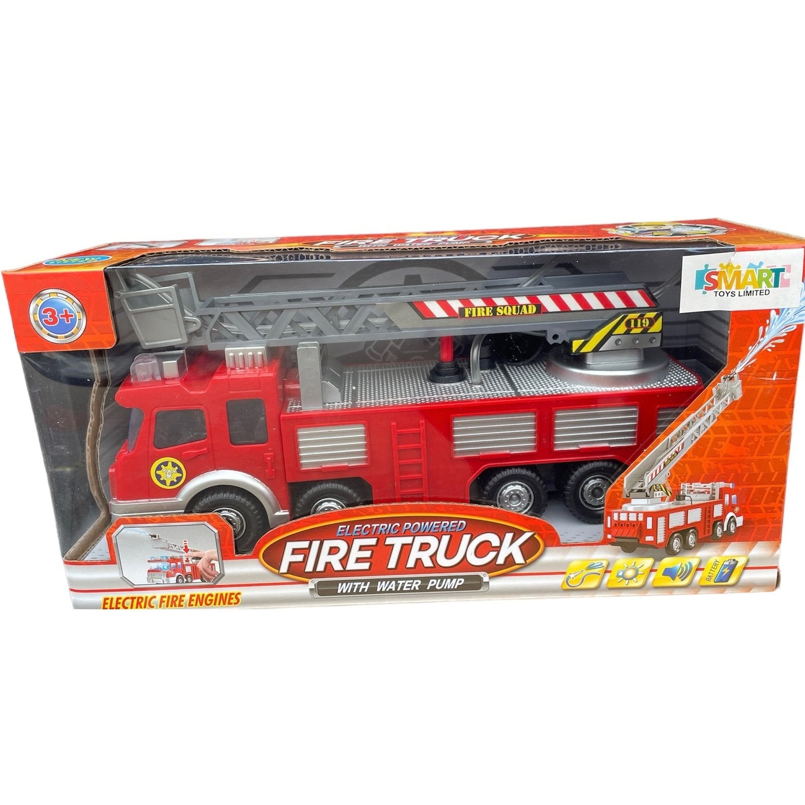 Electric Fire Truck Water Spray with Light & Music Fire Engine Car Toy ...