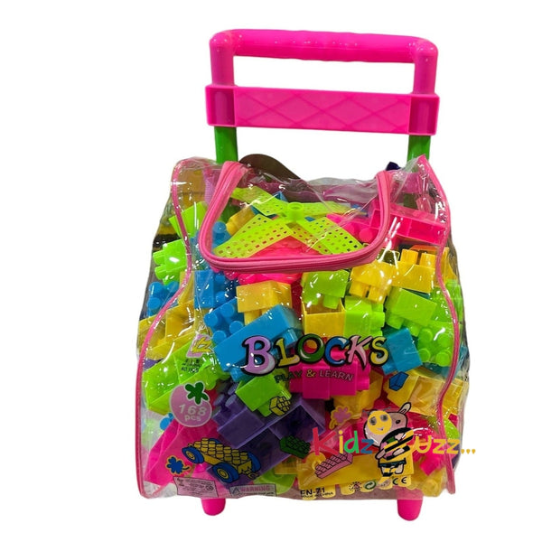 168Pcs Pink Blocks Trolley - Game For Kids