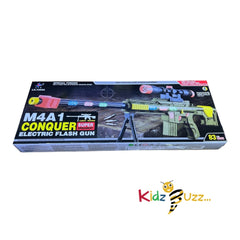 M4A1 Conquer Flash Gun Toy Gun-With Shooting Sounds And LED Lights - 83CM