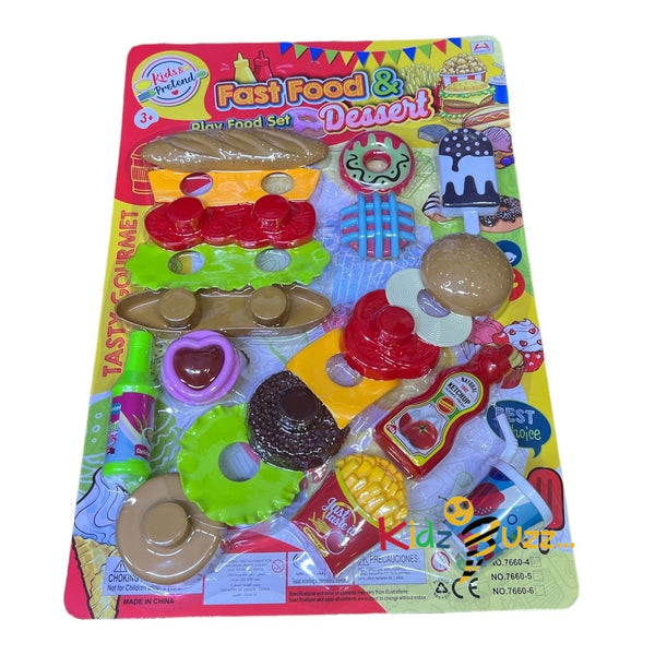 12 Pieces Burger & Hot Dog Set - Toy Sets