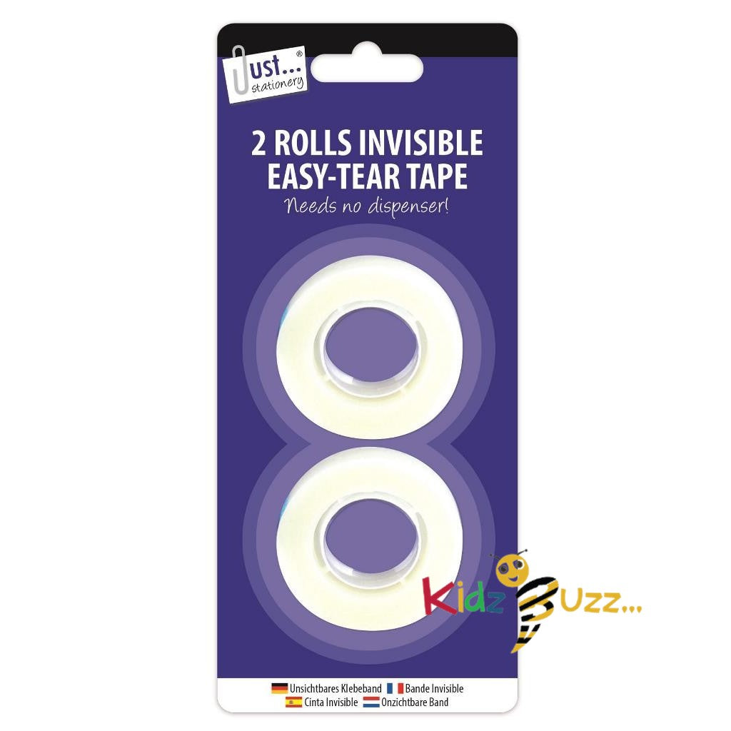 Invisible Easy Tear Tape 2 Rolls 18mm X 33M Rolls (Pack Of 3)