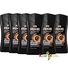 Axe Dark Temptation Shower Gel Dermatologically Tested Pack of 6 x 250 ml