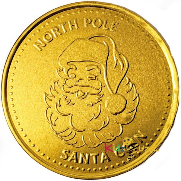 Giant Gold Christmas Santa Coin 12 cm 70grams Pack of 6