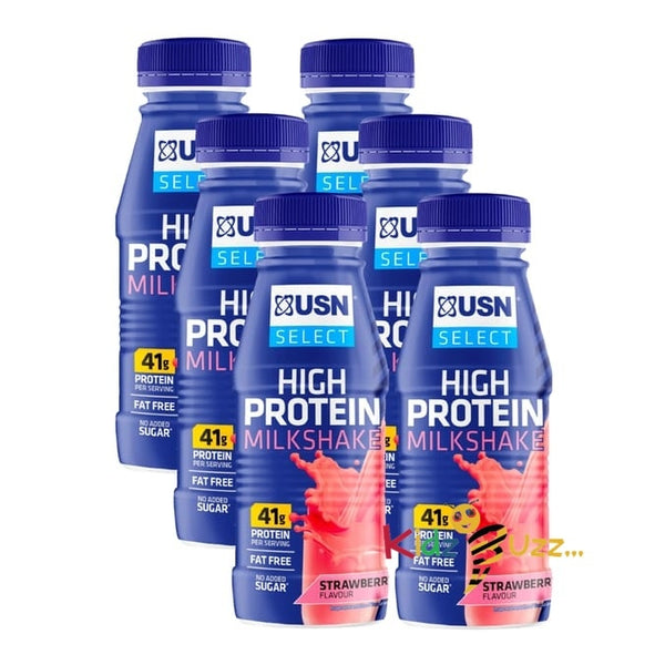 USN Select High Protein Milkshake - Strawberry 6 x 500ml