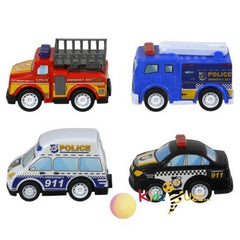 City Police Team – Kids Pull-Back Police Car Playset – Set of 6