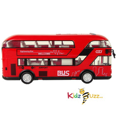 Sightseeing Bus- Red Double-Decker Bus With Friction Drive