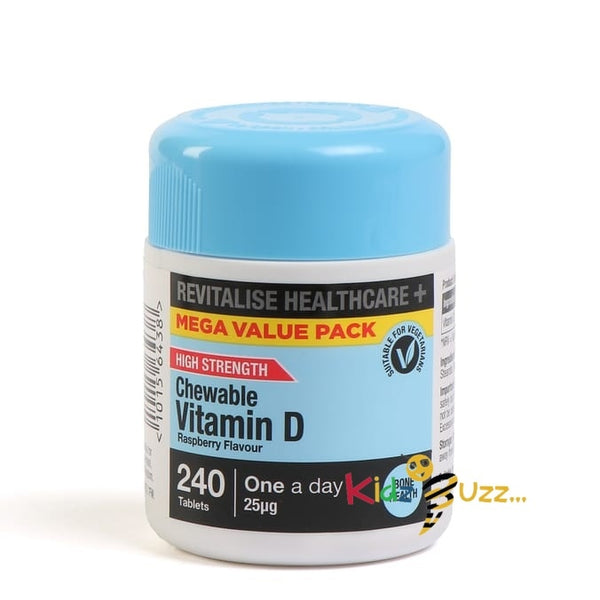 Revitalise Healthcare+ Vitamin D Chewable Tablets 240s - Raspberry Flavour