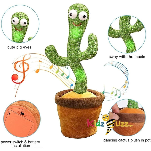 Singing & Dancing Cactus Rechargeable Toy For Kids Gift