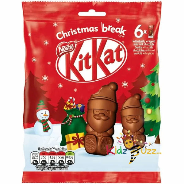 Nestle KitKat Milk Chocolate Santas, 55g Pack Of 20