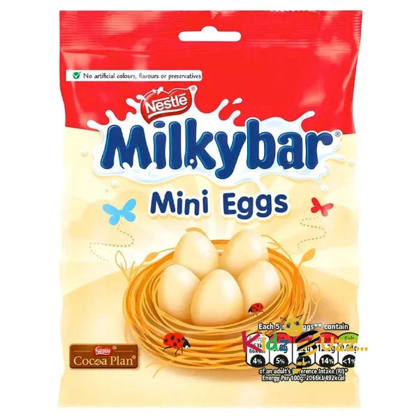 Milkybar White Chocolate Mini Eggs Sharing Bag 80g x 10 pack