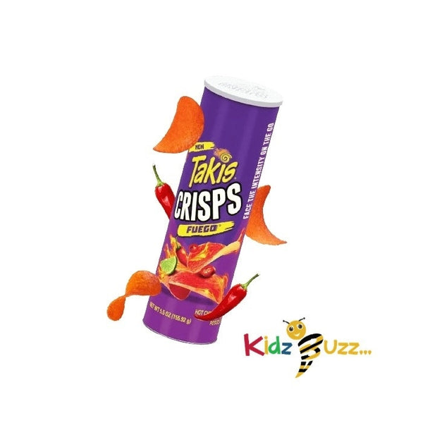 Takis Fuego Canisters Crisps Chilli Pepper and Lime Corn Chips 155gms each PACK OF 5