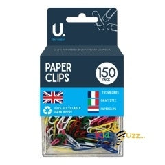 Coloured Paper Clips, 150pk