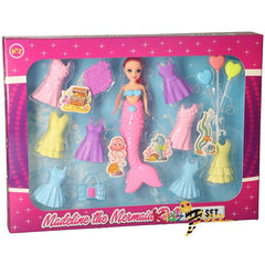 Mermaid Doll Play Set For kids - Pretend Play Set 4 Assorted