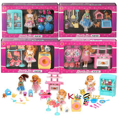 Harriets Home Play Set 4 Assorted - Pretend Play Set I Mini Doll Play Set