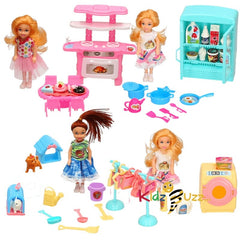 Harriets Home Play Set 4 Assorted - Pretend Play Set I Mini Doll Play Set