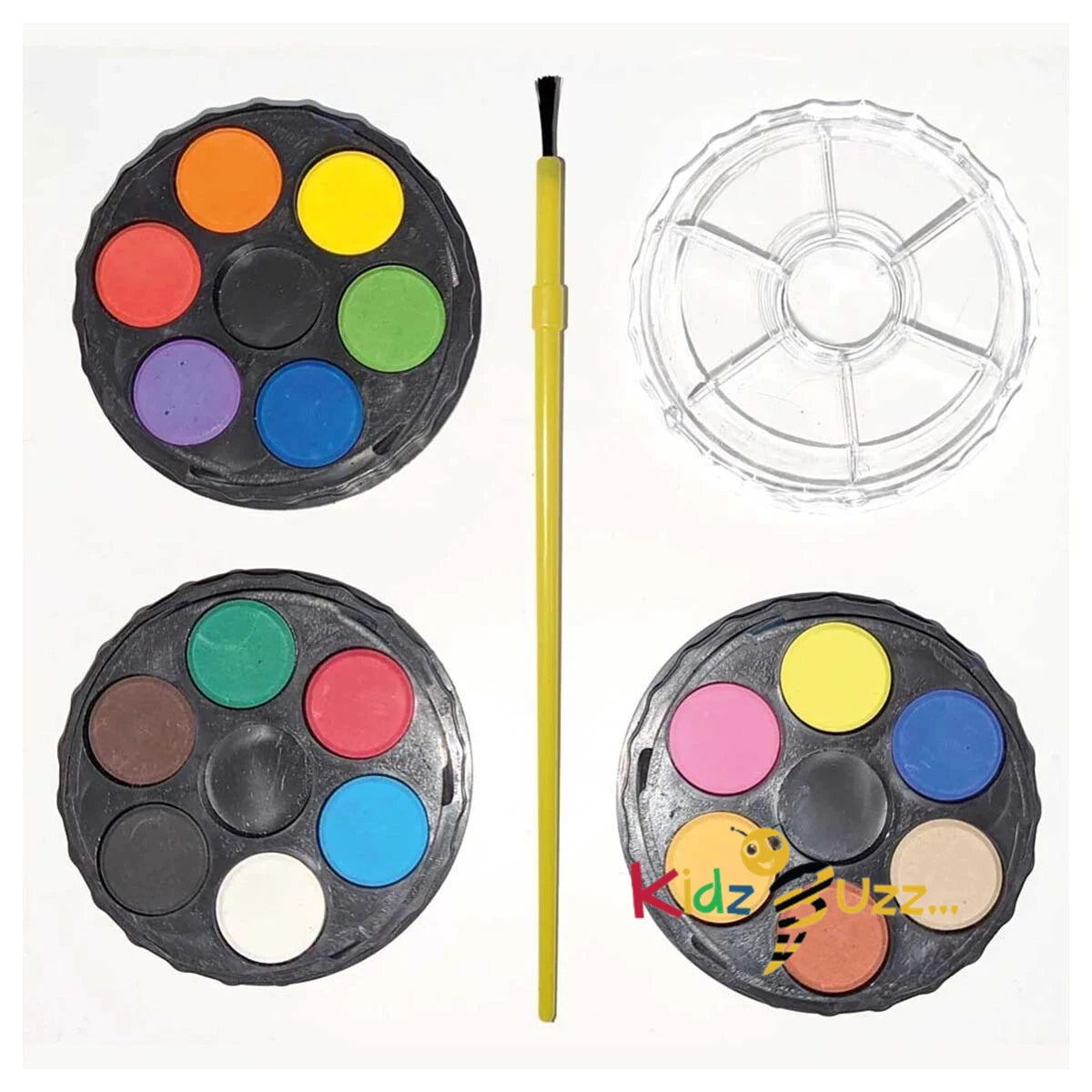18 Colour 3 Stacking WaterColour Wheels Safe & Toxic Brush (Pack Of 2)