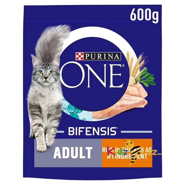 Purina One Adult Chicken & Whole Grain Cat Dry Food 600g - Pack Of 4