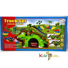 128 PCS Dinosaur Variable Track Bridge Car Racing Set Kids Toy Gift