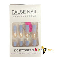 24 X Fake Nails Reusable Stick Press on Stiletto Glitter Matte False Nail Tips