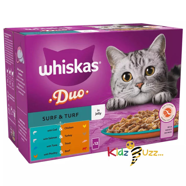 48 x 85g Whiskas Senior 7+ Poultry Feasts in Gravy Wet Cat Food Pouches