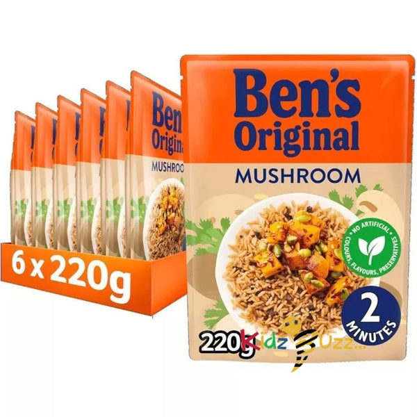 Ben's Original Mushroom Microwave Rice  6 x 220G - kidzbuzzz