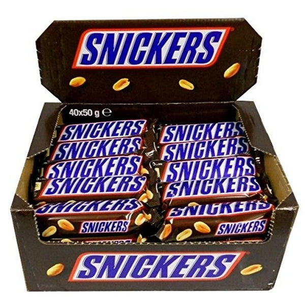 Snickers Chocolate Bars, 50 grams X 40 (Pack Of 10 Box)