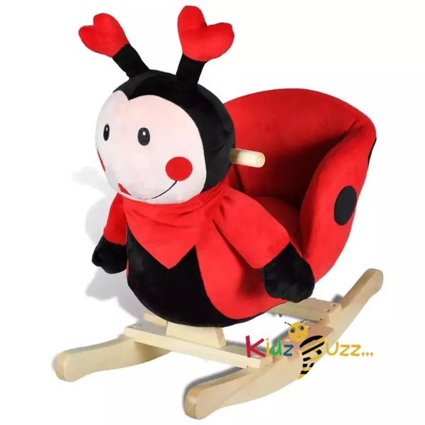 Kids Rocking Ladybug Wooden Plush Children Ride On Toy Rocker Nursery 12M+ Gift