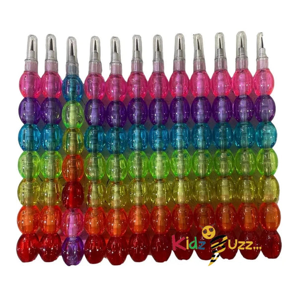 Pencil Pearls Moti Design Non-Sharpening Stacking Pencil for Kids Birthday Party 12Pcs