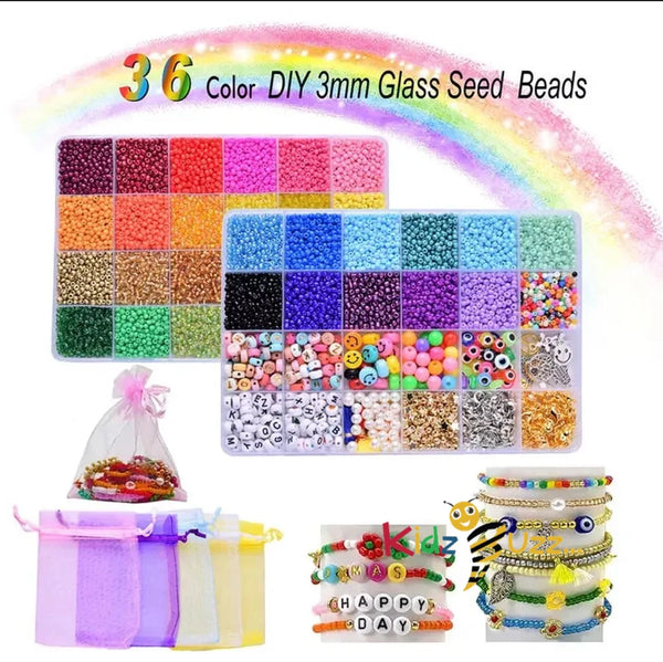 16500PCS Glass Beads Bracelet Making Kit Beads Jewellery Making Kit 3MM