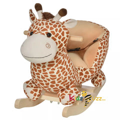 Kids Rocking Giraffee Wooden Plush Children Ride On Toy Rocker Nursery 12M+ Gift