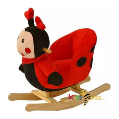 Kids Rocking Ladybug Wooden Plush Children Ride On Toy Rocker Nursery 12M+ Gift