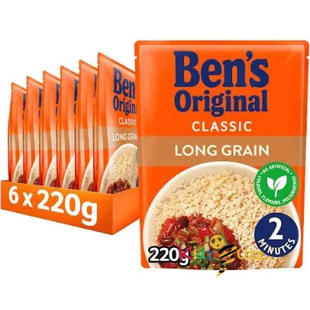 Ben's Original Long Grain Microwave Rice, Bulk Multipack 6 x 220 g pouches