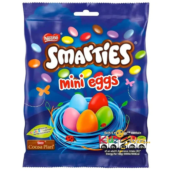 Smarties Mini Eggs, Smooth Milk Chocolate Easter Eggs Sharing Bag 5 x 80g