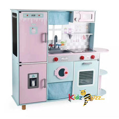 Chad Valley Wooden Deluxe Pink and Blue Toy Kitchen