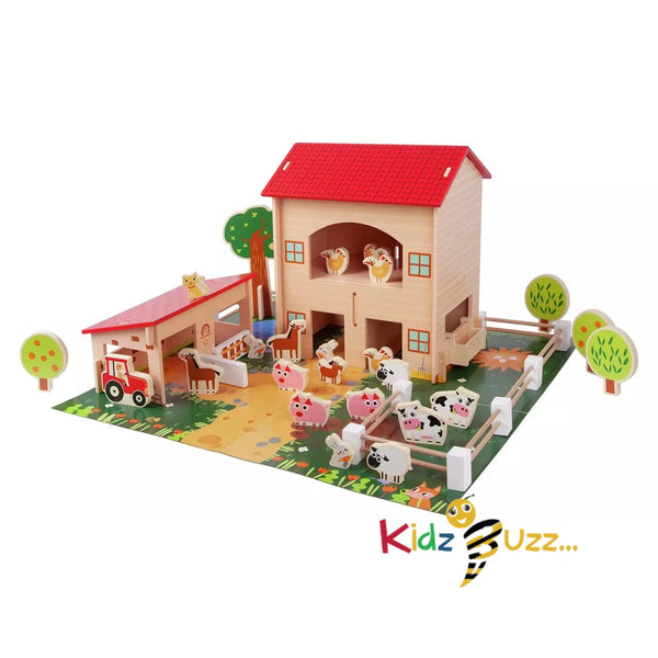 Chad Valley Wooden Farm - 40 Piece Set