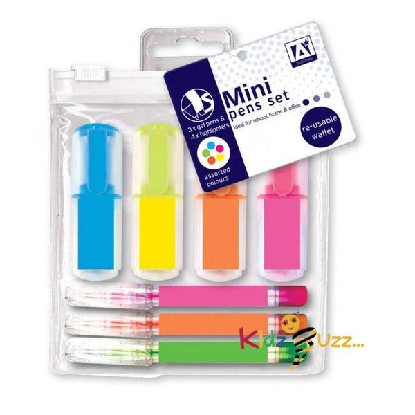 MINI HIGHLIGHTERS & GEL PENS SET