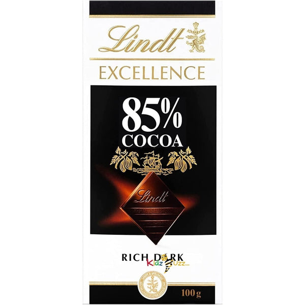 Lindt Excellence 85% Cocoa Dark Chocolate 100g Delicious Tasty And Twisty Treat Gift Hamper