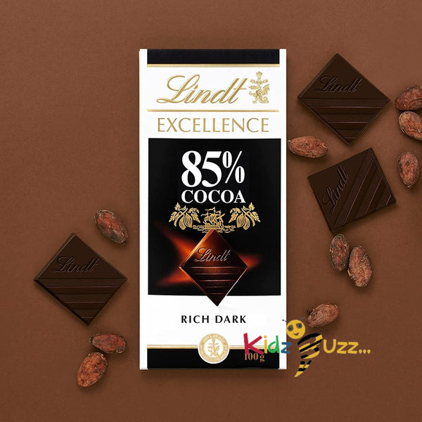 Lindt Excellence 85% Cocoa Dark Chocolate 100g Delicious Tasty And Twisty Treat Gift Hamper