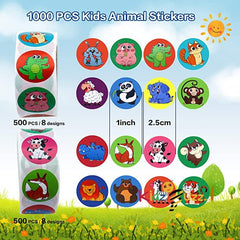 Cute Round Land Animal Stickers