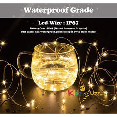 Fairy String Lights 2Pcs 120 Led String Lights 12M/39Ft USB or Battery Operated with Remote Control